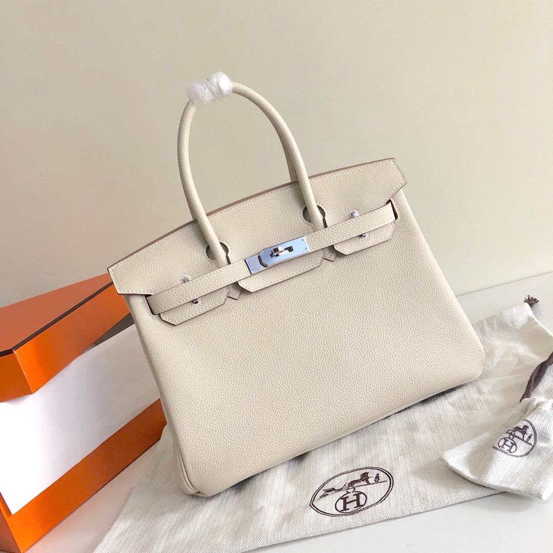 Hermes Birkin 35CM Togo Leather Handbag Cream White